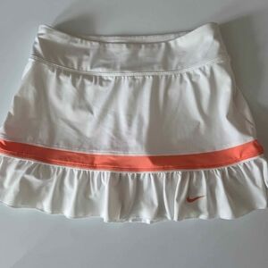 Nike White and Orange Women's Skirt